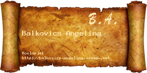 Balkovics Angelina névjegykártya